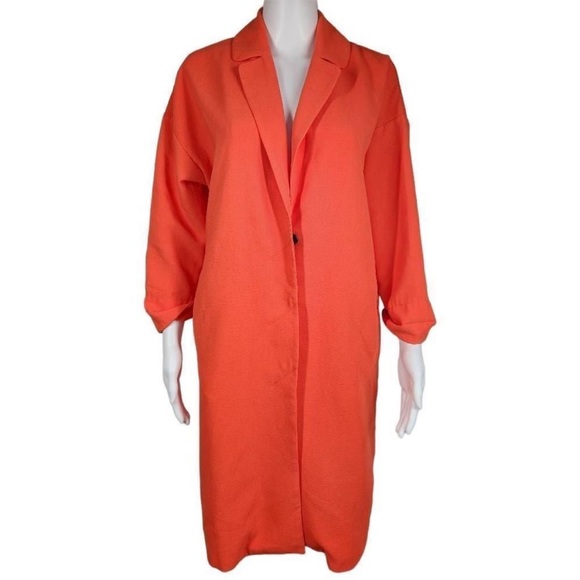 TopShop Trench Oversized Jacket Blazer Orange 2 - Picture 1 of 6